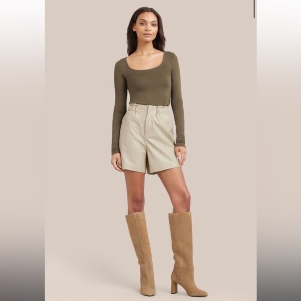 Modern Citizen - Kipp Paperbag Vegan Leather Shorts in Sand - Size Small NWOT